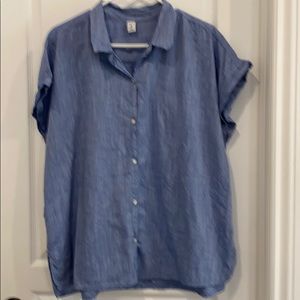 Soft, blue linen blouse